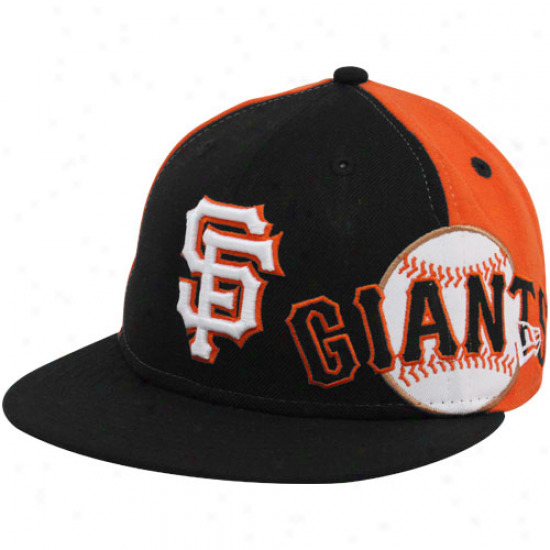 New Era San Francisco Giants Black-orange Side Fill 59fifty Fitted Hat