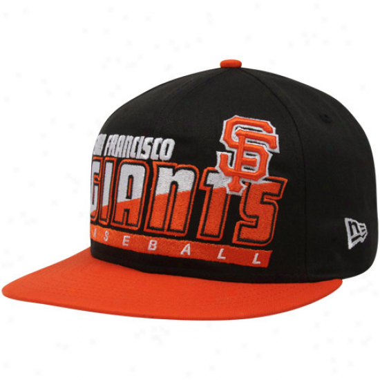 New Era San Francisco Giants Black-orange Slice & Dice Snapback Adjustable Hat