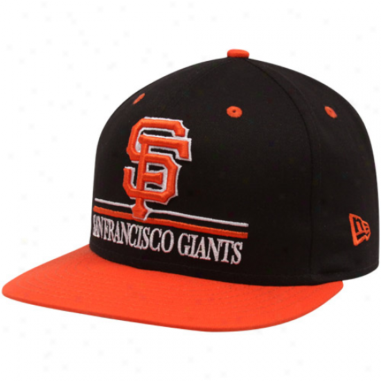 New Eea San Francisco Giants Black-orange Underline Snapback Adjustable Hat