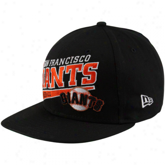 New Era San Francisco Giants Black Skew Script Snapback Adjustable Hat