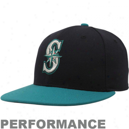 New Era Seattle Mariners Black-teal On-field Authentic 59fifty Performance Fitted Hat