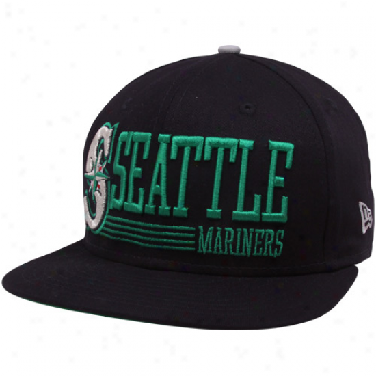 New Era Seattle Mariners Navy Blue Retro Look 9fifty Snapback Adjustabie Hat