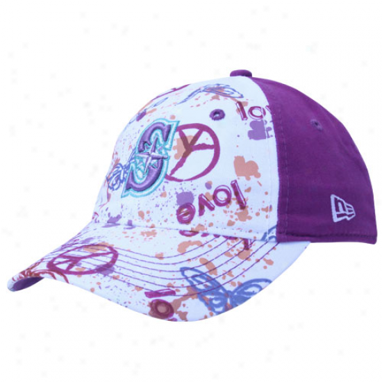 New Era Seattle Mariners Youth Girls Purple-white Solar Power Adjustable Hat