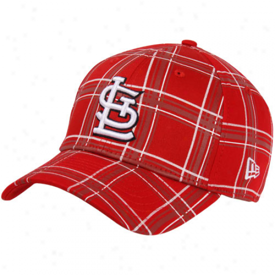 New Era St. Louis Cardinals 39thirty The Breaker Plaid Flex Fot Hat - Red