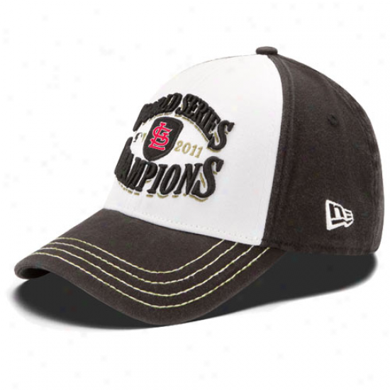 New Era St. Louis Cardinals Black-white 2011 Wotld Series Champions Locker Room Flex Fit Hat