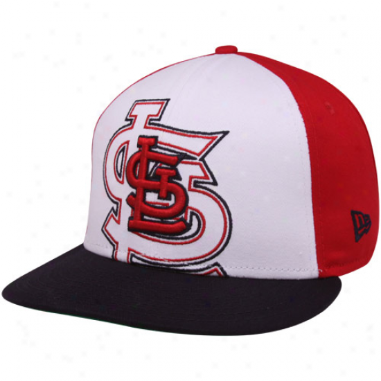 New Era St. Louis Cardinals Black-whlte-red Little Big Pop 9fifty Snapback Adjustable Hat