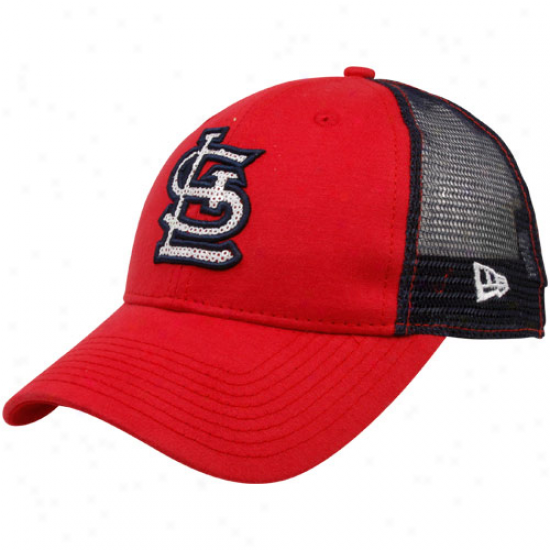 New Era St. Louis Cardinals Ladies Red-navy Blue C-quinn Mesh Back Adjustable Cardinal's office