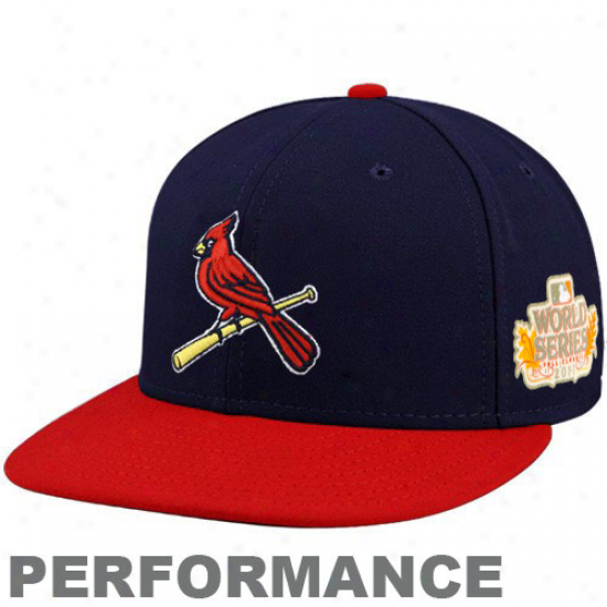 Unaccustomed Ea St. Louis Cardinals Navy Blue-red 2011 World Series Alternate On-field 59fifty Fitted Hat