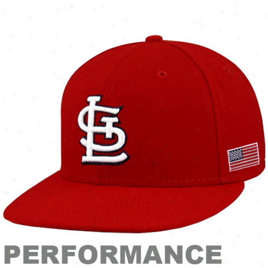 New Era St. Louis Cardinals Red On-feild 59fifty Usa Flag Fitted Performance Hat