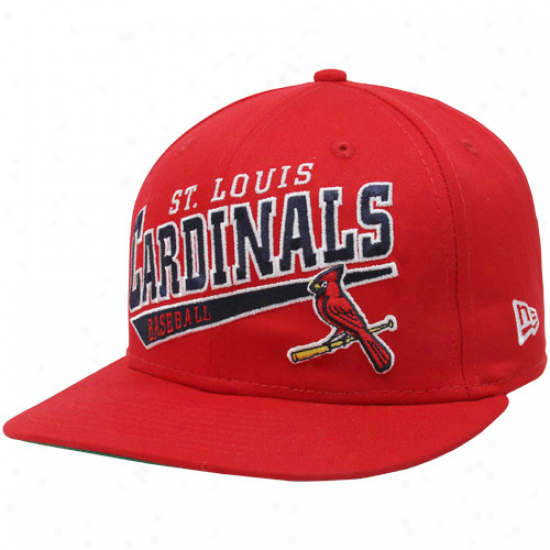 Unaccustomed Era St. Louis Cardinals Red Skew Script Snapback Adjustable Hat