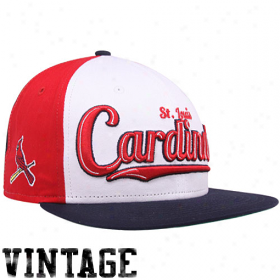 New Era St. Louis Cardinals White-red-navy Blue 9fifty Script Wheel Snapback Adjustable Hat