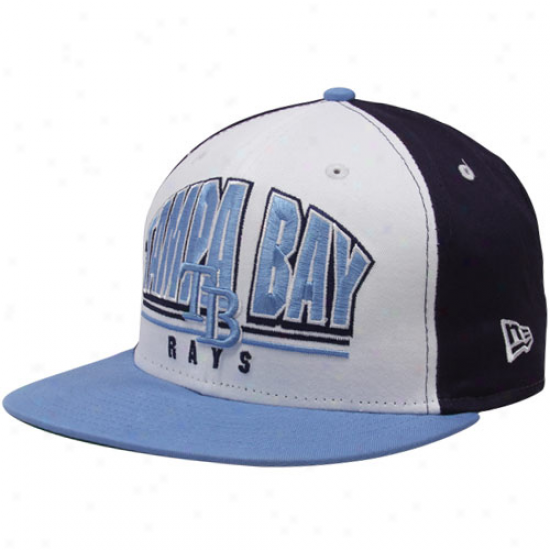 New Era Tampa Bay Rays Men's Monolith 9fifty Snapback Hat - White/light Blue