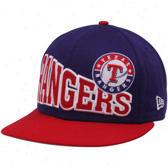 New Era Texas Rangers Navy Blue-red Stoked Snapback Hat