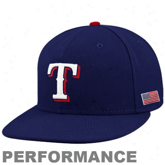 New Era Texas Rangers Royal Blue On-field 59fifty Usa Flag Fitted Performance Hat