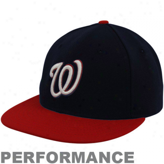 New Era Washington Nationals Navy Blue-red Official On-field Performance Fitted Hat