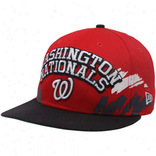 New Era Washington Nationals Red-navy Dismal Side Snapback 9fifty Adjustable Hat