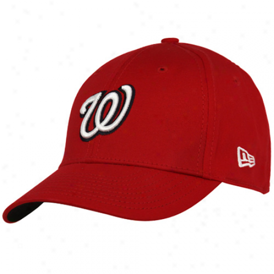 New Era Washington Nationals Youth Red Tie Breaker 39thirty Stretch Fit Hat