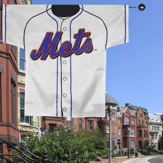 New York Mets 34'' X 30'' White Double-sided Jersey Banner