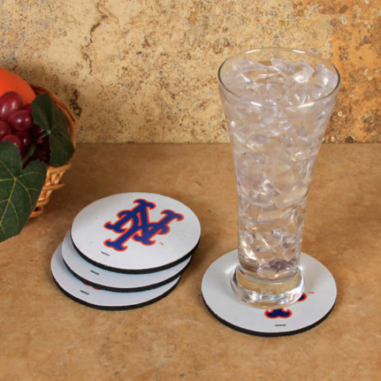 New York Mets 4-pack Round Neoprene Coaster Set