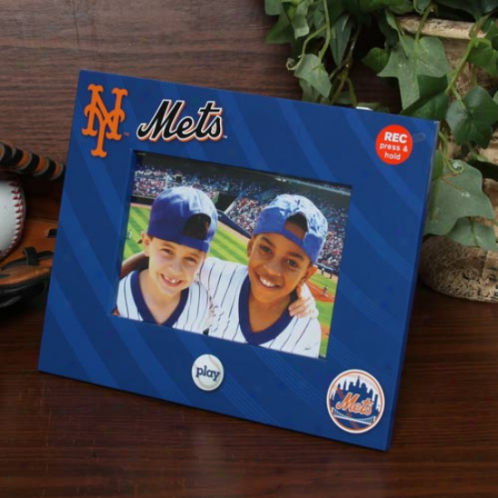 New York Mets 4'' X 6'' Navy Blue Talking Picture Frame