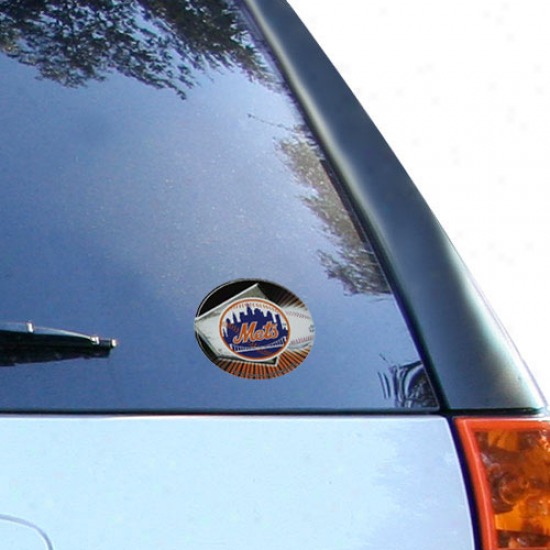 "new York Mets 4.5"" Team Logo Round Vinyl Decal"