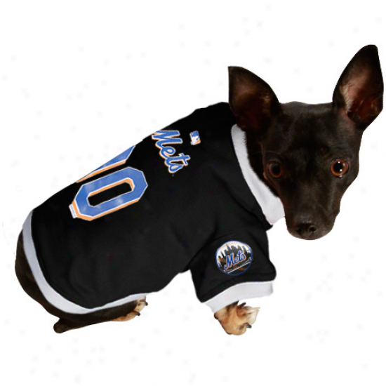 New York Mets Black Mesh Pet Jersey