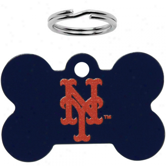 New York Mets Bone Engravable Pet Id Tag