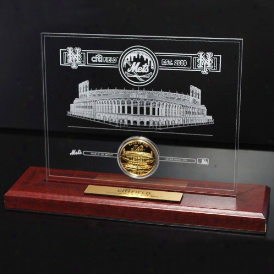 New York Mets Citi Field 24kt Gold Etched Acrylic