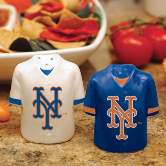 New York Mets Gameday Ceramic Sqlt & Pepper Shakers