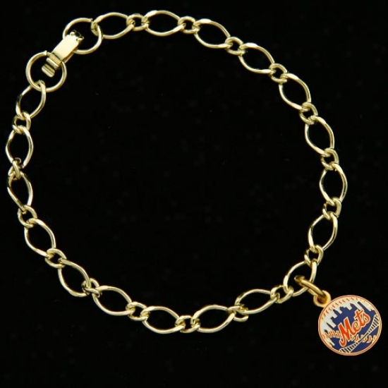 New York Mets Ladies Gold-tone Charm Bracelet