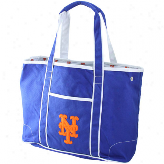 New York Mrts Ladies Royal Blue Hampgon Canvas Tote Bag