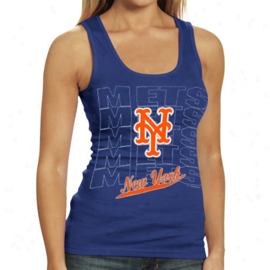 New York Mets Ladies Royal Blue Rrpeater Tank Top