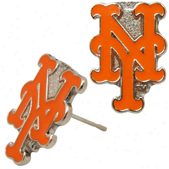 New York Mets Ladies Team Logo Post Earrings