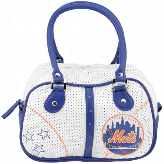 New York Mets Ladies White Bowler Purse