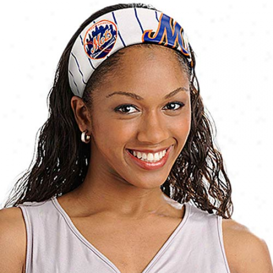 New York Mets Ladies White Fanband Jersey Headband