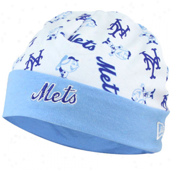 Novel York Mets Newborn White-blue Reversible Knit Beanie