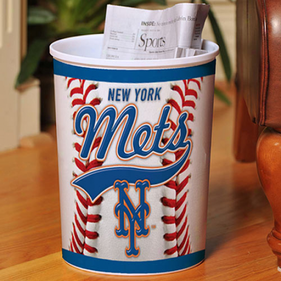 New York Mets Plastic Bzseball Wastebasket