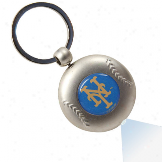 New York Mets Silver Baseball Flashlight Keychain