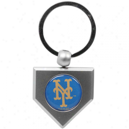 New York Mets Silver Pewter Home Plate Keychain