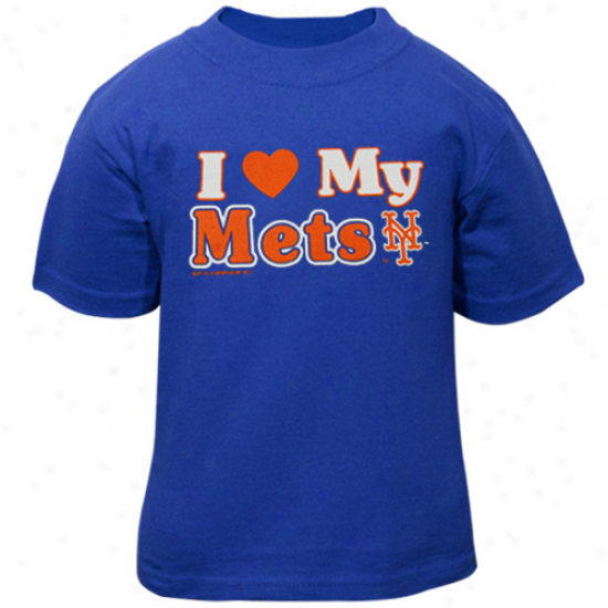 New York Mets Toddler I Heart My Team T-shirt - Royal Blue