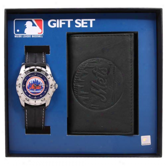 New York Mets Watch & Wallet Gift Set