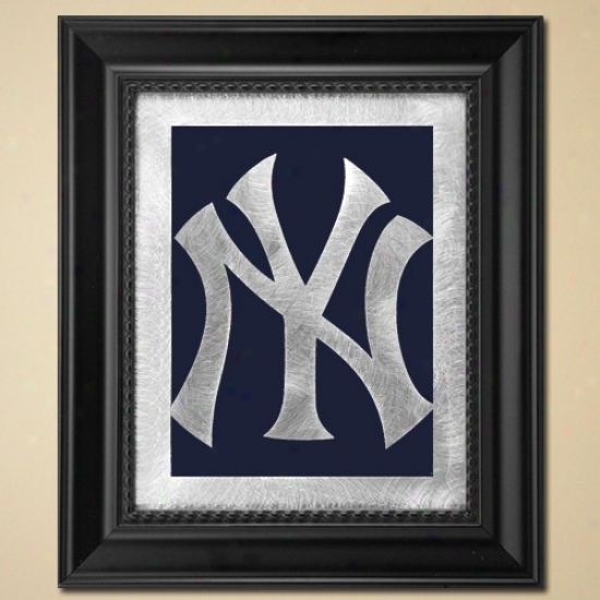 New York Yankees 11'' X 13'' Framed Laser Edge Metal Artwork