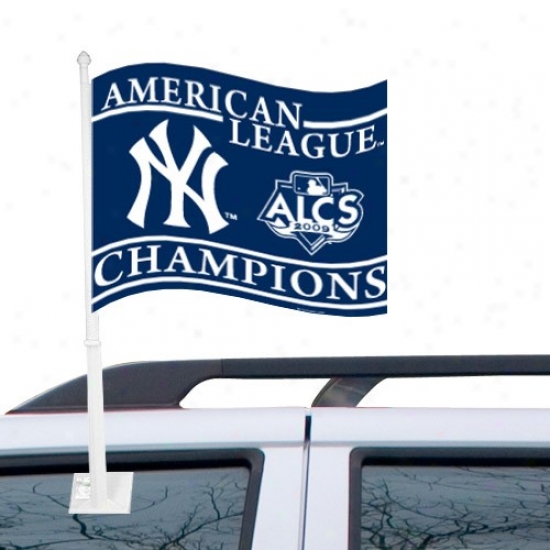 "new York Yankees 12"" X 15"" 2009 Alcs Champions Navy Blue Car Flag"