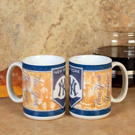 New York Yankees 15oz. 2-pack Nostalgic Ceramic Mug Set