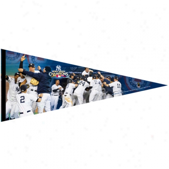 "new York Yankees 17"" X 40"" 2009 World Series Champions Player Premium Felt Pennant"