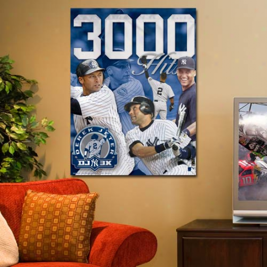 New York Yankees #2 Derek Jeter 30000 Hits Verticle Flag