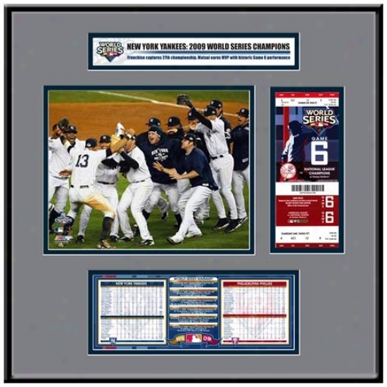 New York Yankees 2009 Natural order Series Cham0ions Replica Ticket Frame