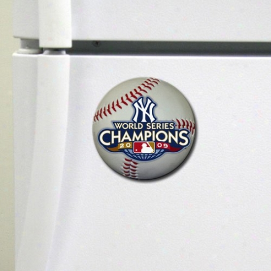 "new York Yankees 2009 World Series Champions 5"" Round Magnet"