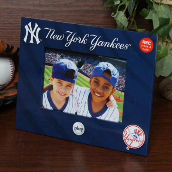 New York Yankees 4'' X 6'' Navy Blue Talking Picture Frame