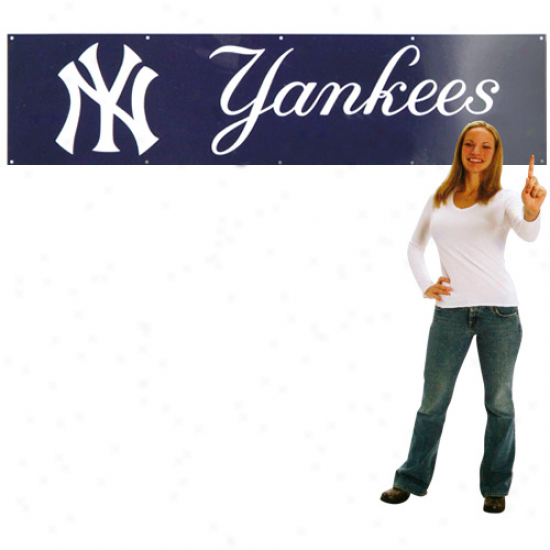 New York Yankees 8' X 2' Navy Blue Applique Banner